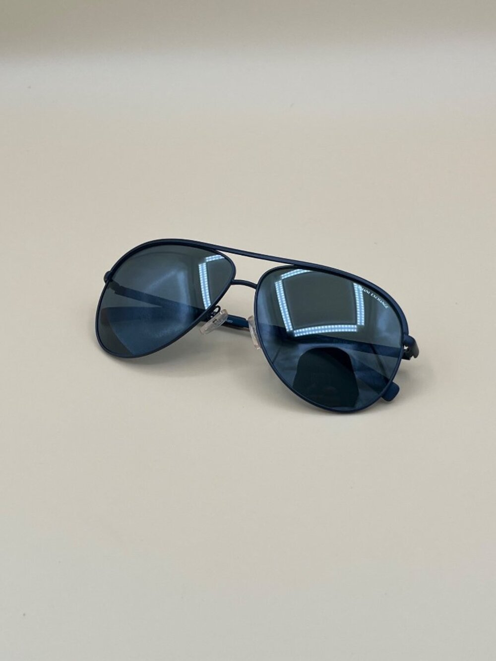 Armani Exchange AX2002 Polarized Aviator Sunglasses Navy Blue Frame 61mm